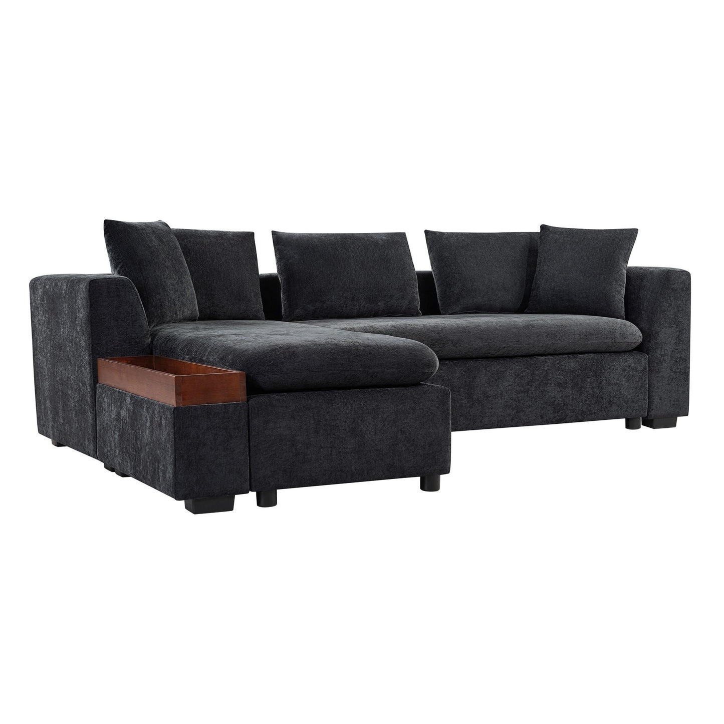 Modern L Shaped Sofa With Storage And Upholstery