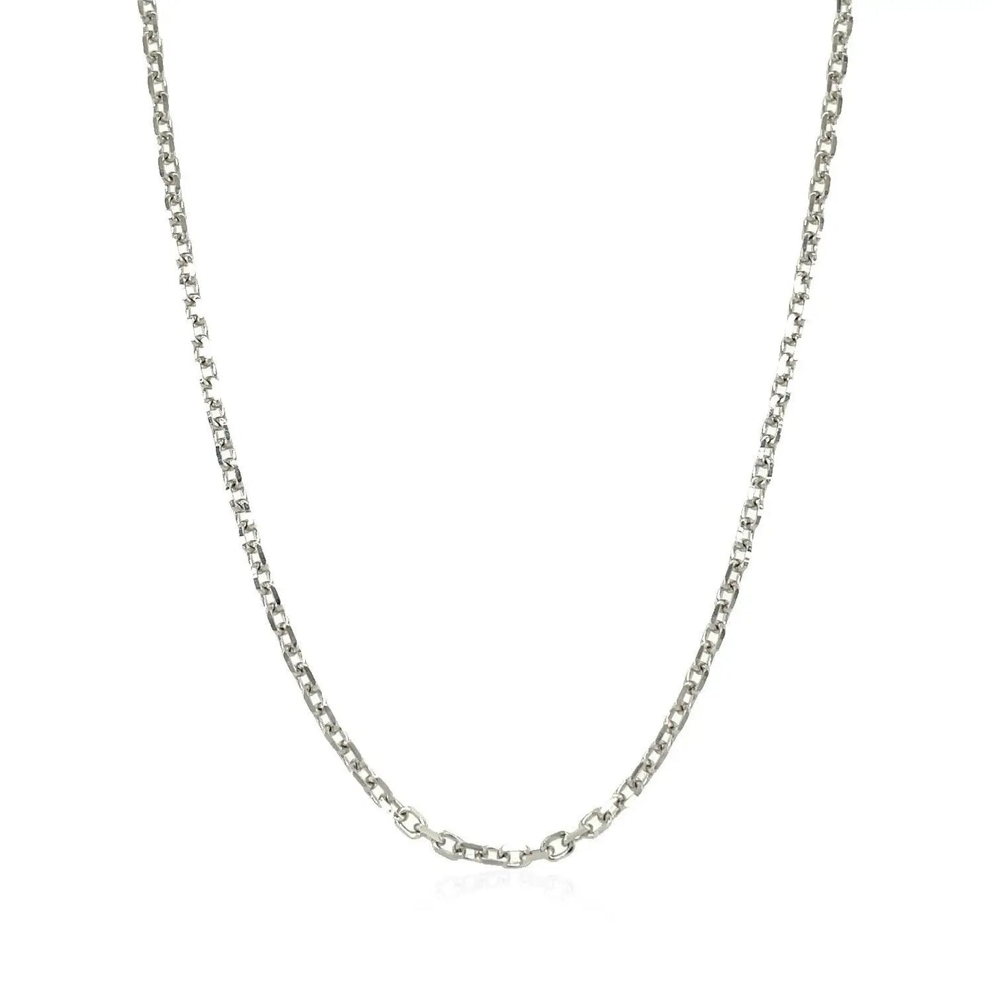 14k white gold diamond-cut cable link necklace 1.8mm by Bids.com on Tampa Home & Garden Store