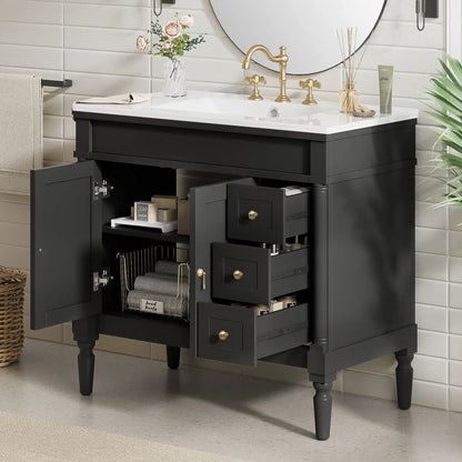 Bathroom Vanity With Ceramic Sink and Soft Close