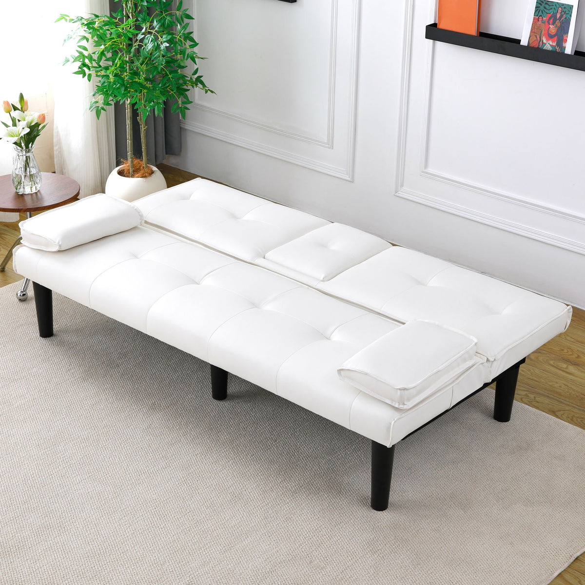 Compact Foldable Sofa Bed and Cup Holder