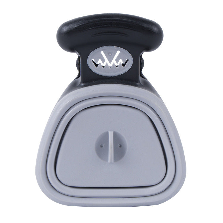 Pet Zen foldable dog poop scooper with 1 roll decomposable bags, compact gray travel design on Tampa Home & Garden Store