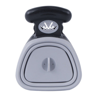 Pet Zen foldable dog poop scooper with 1 roll decomposable bags, compact gray travel design on Tampa Home & Garden Store