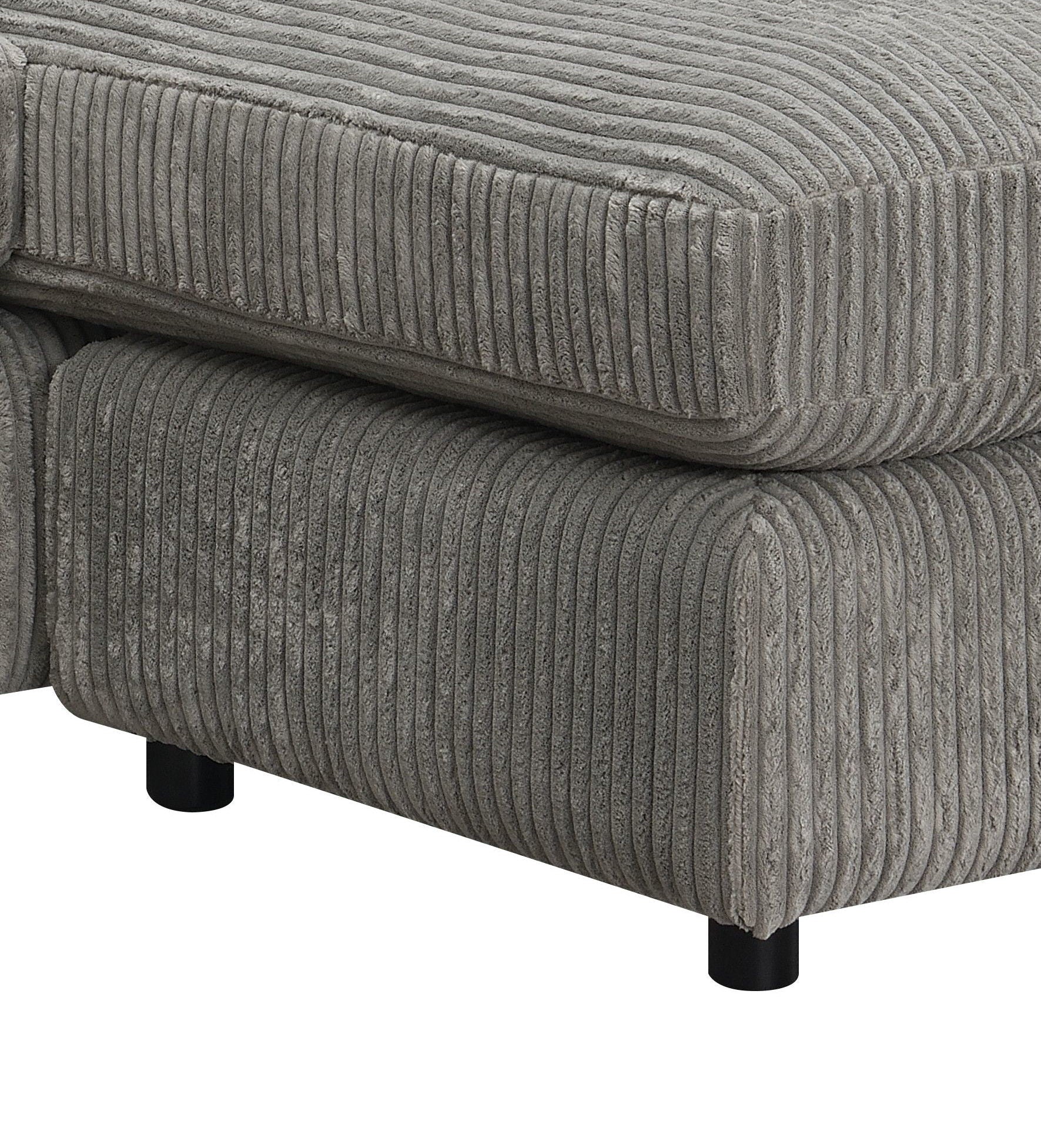 Tavia Reversible Sectional Sofa gray ribbed upholstery close-up cushion texture on Tampa Home & Garden Store