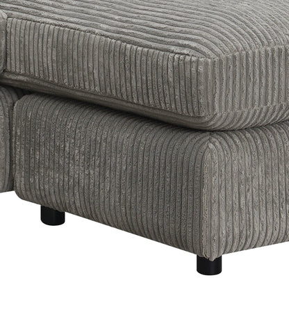Tavia Reversible Sectional Sofa gray ribbed upholstery close-up cushion texture on Tampa Home & Garden Store
