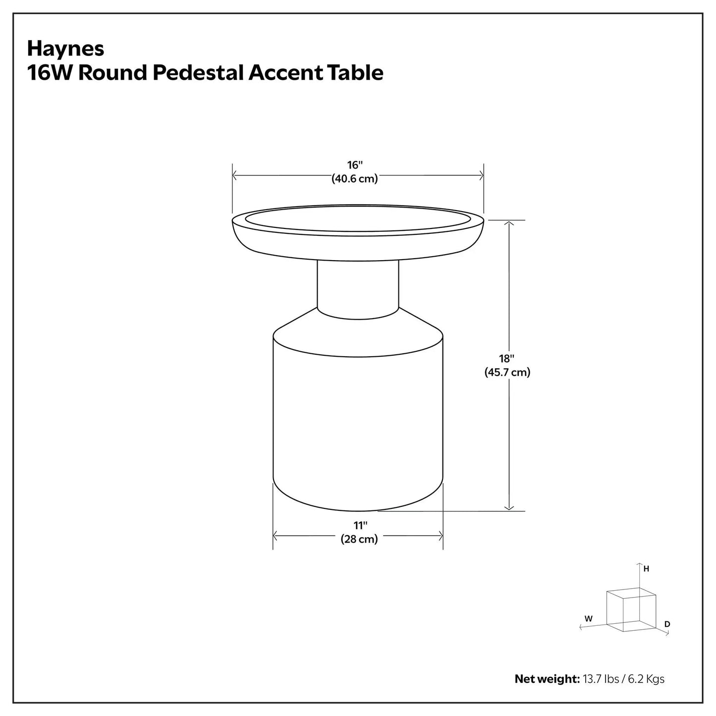 Haynes Handcrafted Wooden Accent Side Table