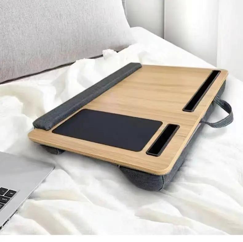 Portable knee lazy table with wood top and black pad, bed laptop desk by FLIPSTYLEZLLC on Tampa Home & Garden Store
