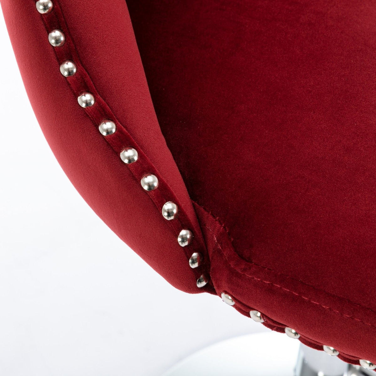 Swivel adjustable-height barstools set of 2 with red velvet upholstery and silver nailhead trim HouseOfZazla on Tampa Home & Garden Store