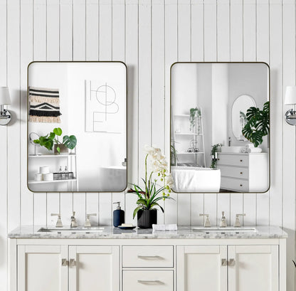 Rectangular Wall Mirror with Metal Frame