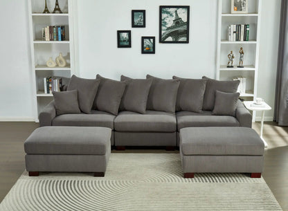 5-seat oversized L and U shaped couch by Unique Piece Furniture in gray fabric on Tampa Home & Garden Store