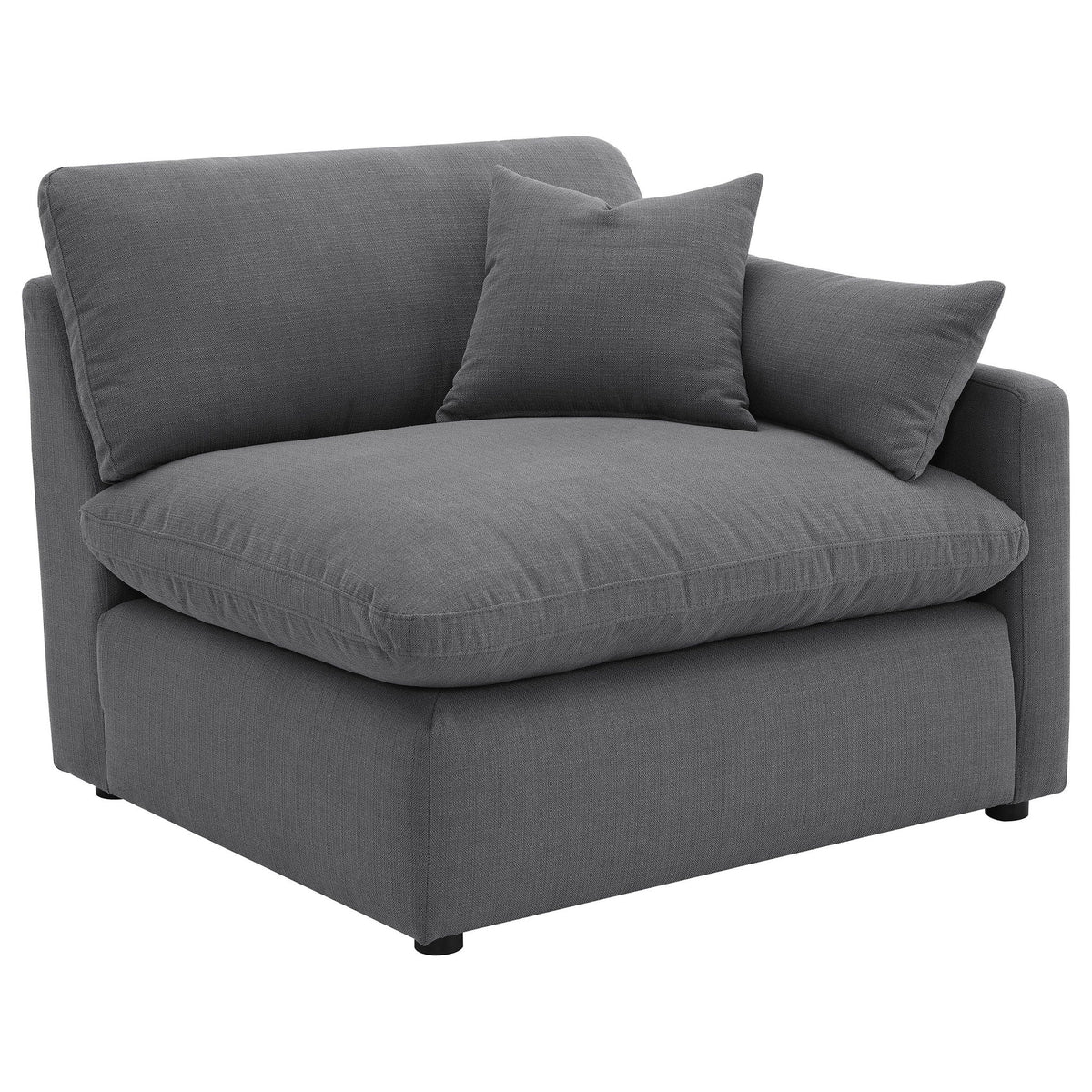 HouseOfZazla 6-Piece Upholstered Modular Sectional Sofa with Reversible Cushions Charcoal on Tampa Home & Garden Store