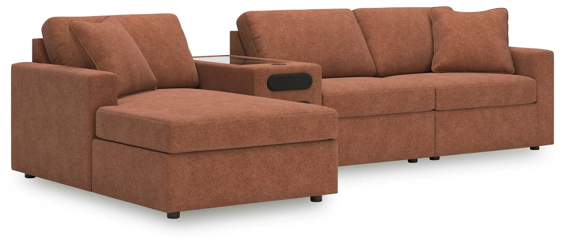 Modmax Spice Sectional rust orange fabric with chaise by Unique Piece Furniture on Tampa Home & Garden Store