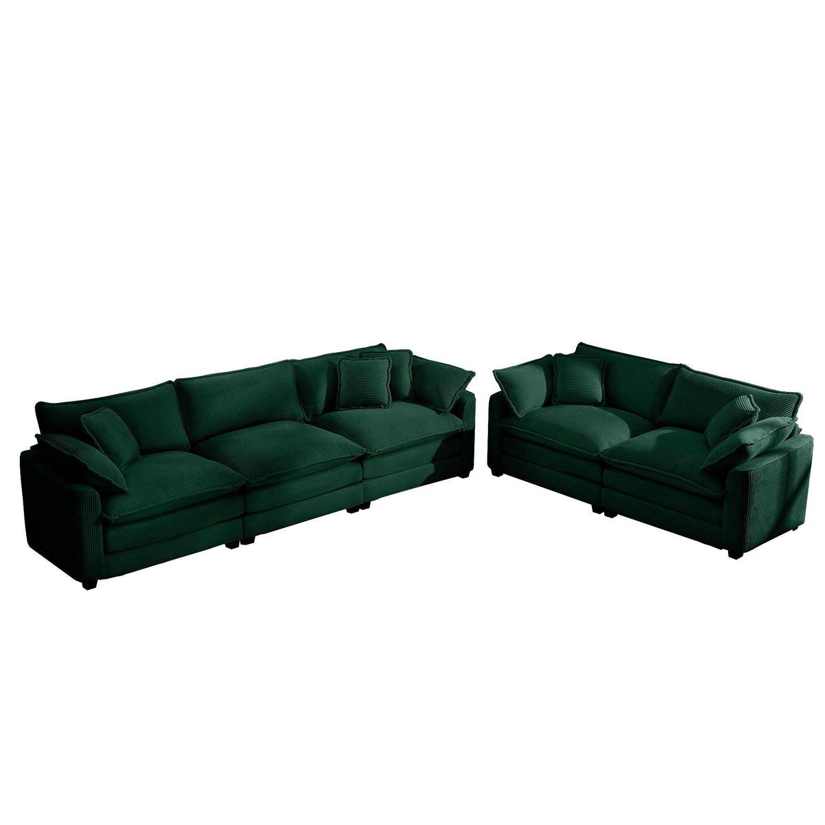 3 Piece Living Room Set HouseOfZazla: two green sectionals with deep seats on Tampa Home & Garden Store