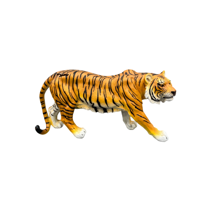 Simulated Tiger Resin Garden Statue orange with black stripes by HouseOfZazla on Tampa Home & Garden Store