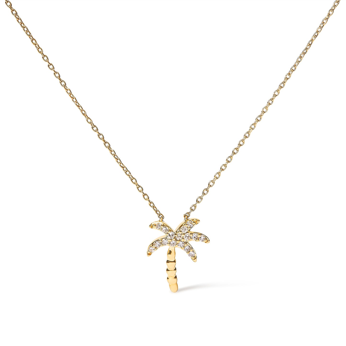 10K yellow gold palm tree pendant with diamond accents on an 18in chain by Bids.com on Tampa Home & Garden Store