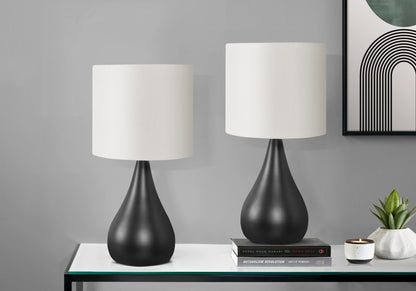 Table lamp set of 2 in black with white fabric shades by HouseOfZazla on Tampa Home & Garden Store