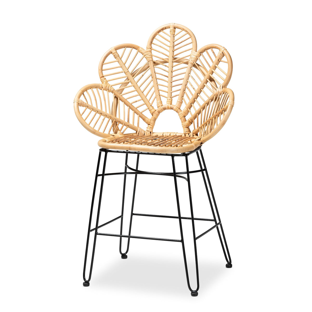 GigaTech Counter Stool natural wicker seat with black metal legs HouseOfZazla on Tampa Home & Garden Store