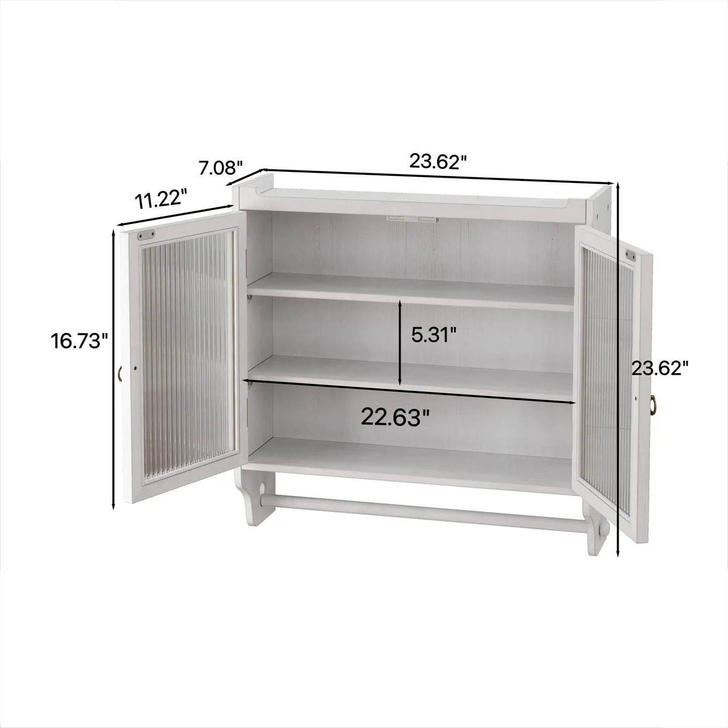 Vintage Wall Cabinet with Three Tiers Towel Rack