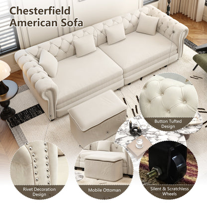 Designer Velvet Chesterfield Sofa and Bed