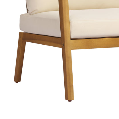 Acacia Wood Outdoor Loveseat and Coffee Table Set