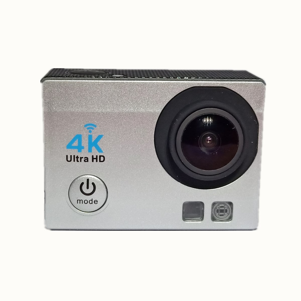 Action camera 4K wireless wifi by Sell My Stuff, silver body with large lens and mode button on Tampa Home & Garden Store