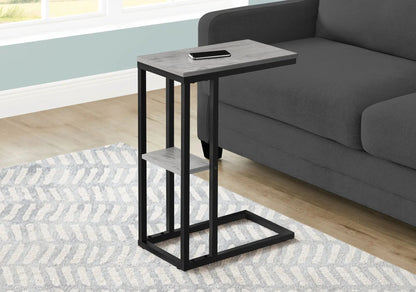 C Shaped Accent Table Marble Look and Modern