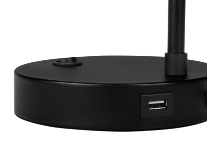 Table lamp with USB port, black metal base, HouseOfZazla on Tampa Home & Garden Store
