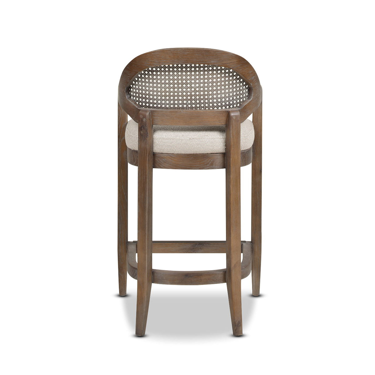 Mid-Century Cane Back Counter Stool beige seat wood frame with cane back 24–27 in height on Tampa Home & Garden Store