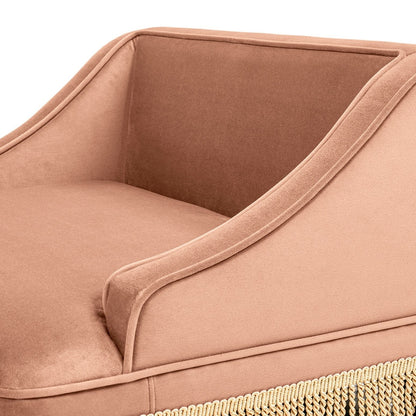 Duchess Pet Bed Sofa tan plush fabric with braided trim by HouseOfZazla on Tampa Home & Garden Store