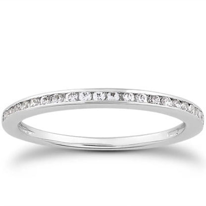 14k White Gold Slim Diamond Channel Set Wedding Ring Band, Bids.com on Tampa Home & Garden Store