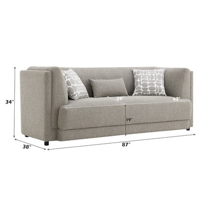 Glenda Gray Sofa And Three Accent Pillows