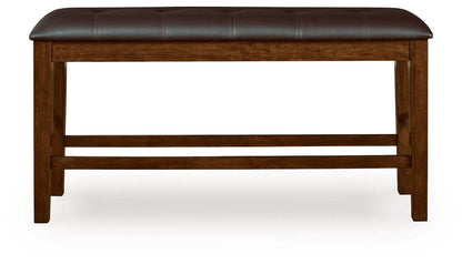 Ralene Upholstered Dining Bench in Medium Brown