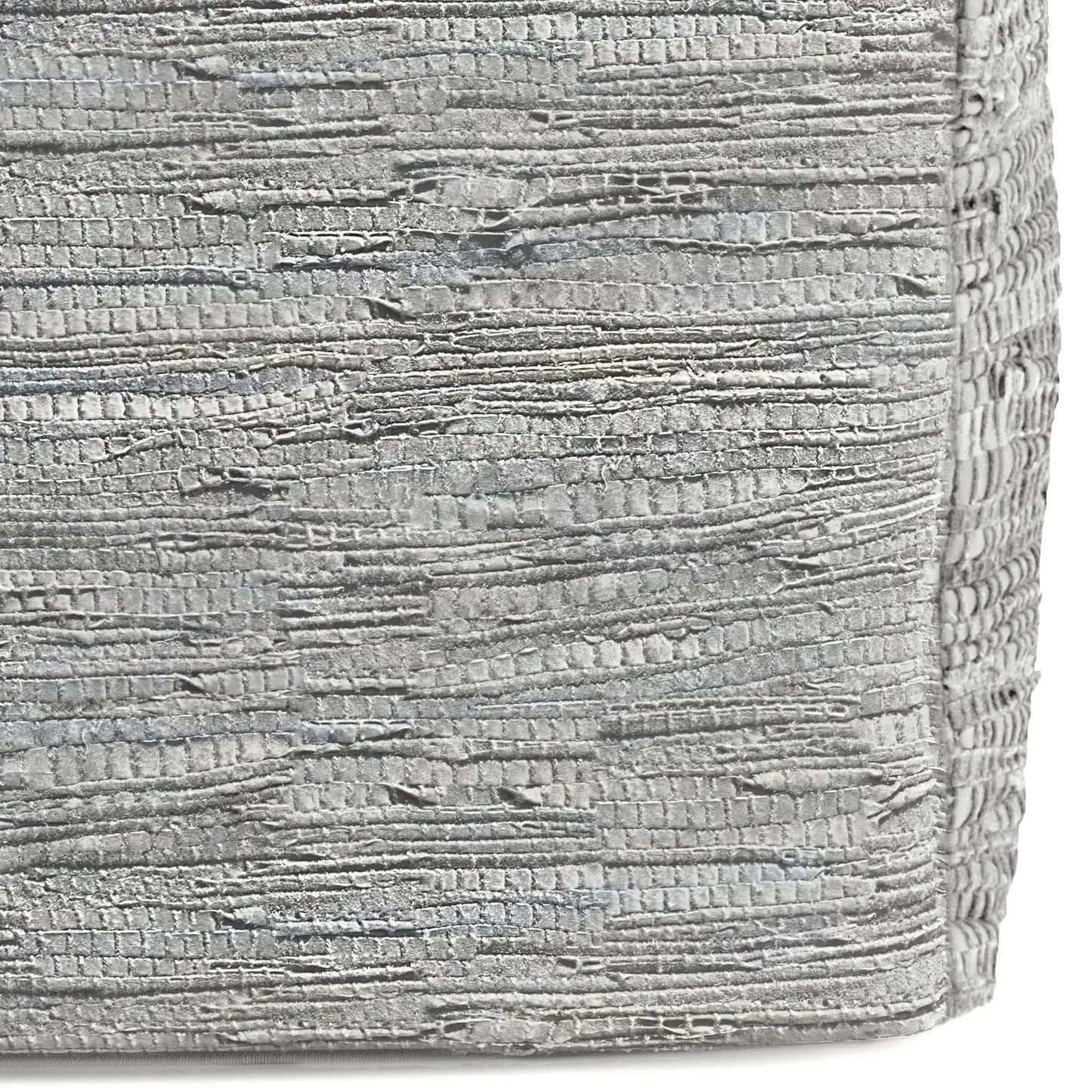 Fredrik handcrafted square pouf in metallic gray textured fabric by Unique Piece Furniture on Tampa Home & Garden Store