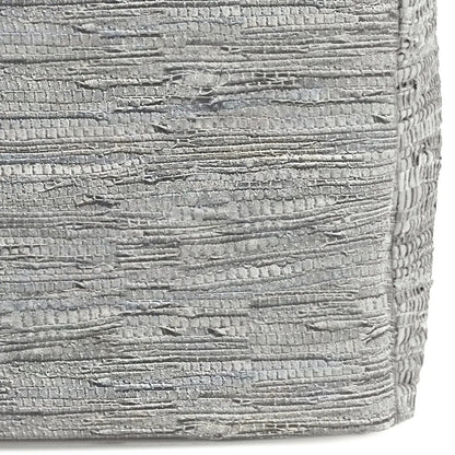 Fredrik handcrafted square pouf in metallic gray textured fabric by Unique Piece Furniture on Tampa Home & Garden Store