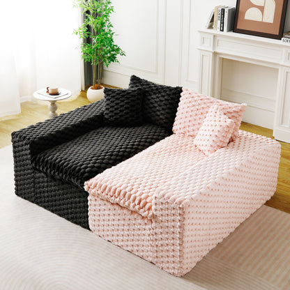 Modular Four Seater Sofa In Pink And Black