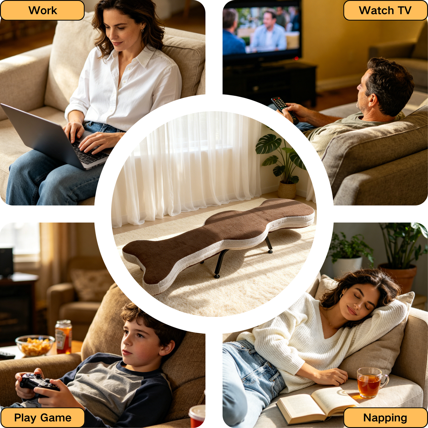 Cozy Foldable Lazy Sofa and Teddy Velvet Chair