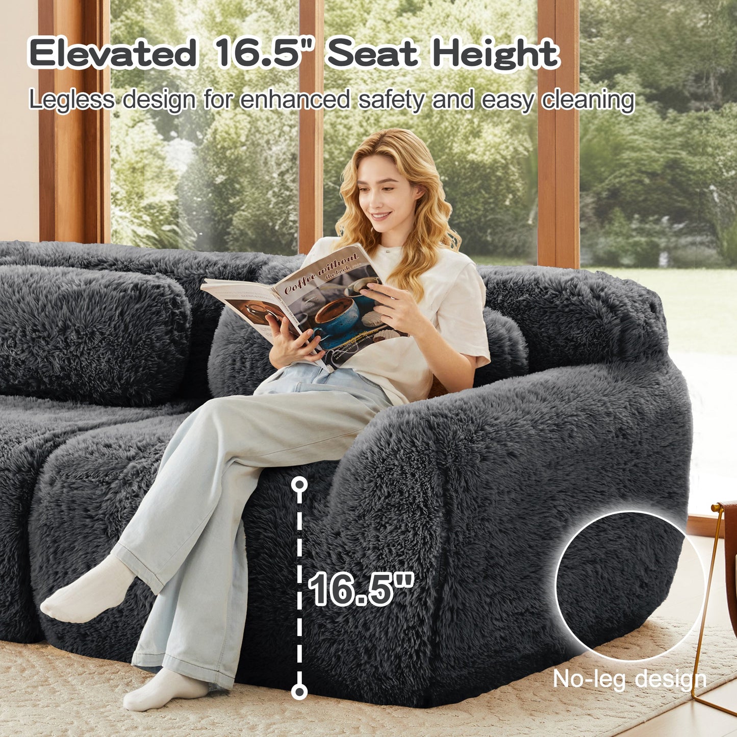 Plush U Shaped Boneless Sofa For a Quiet Retreat