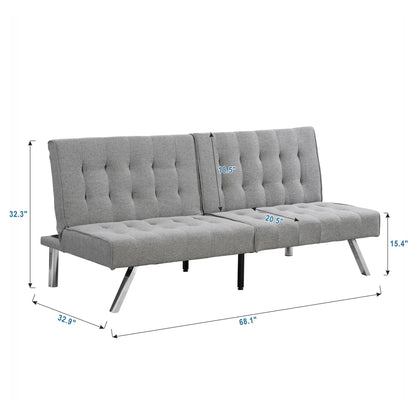 Modern Sofa Bed Wood Frame and Stainless Legs