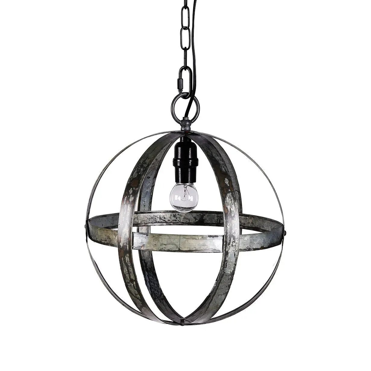 Metal Chandelier With Adjustable Chain Gray