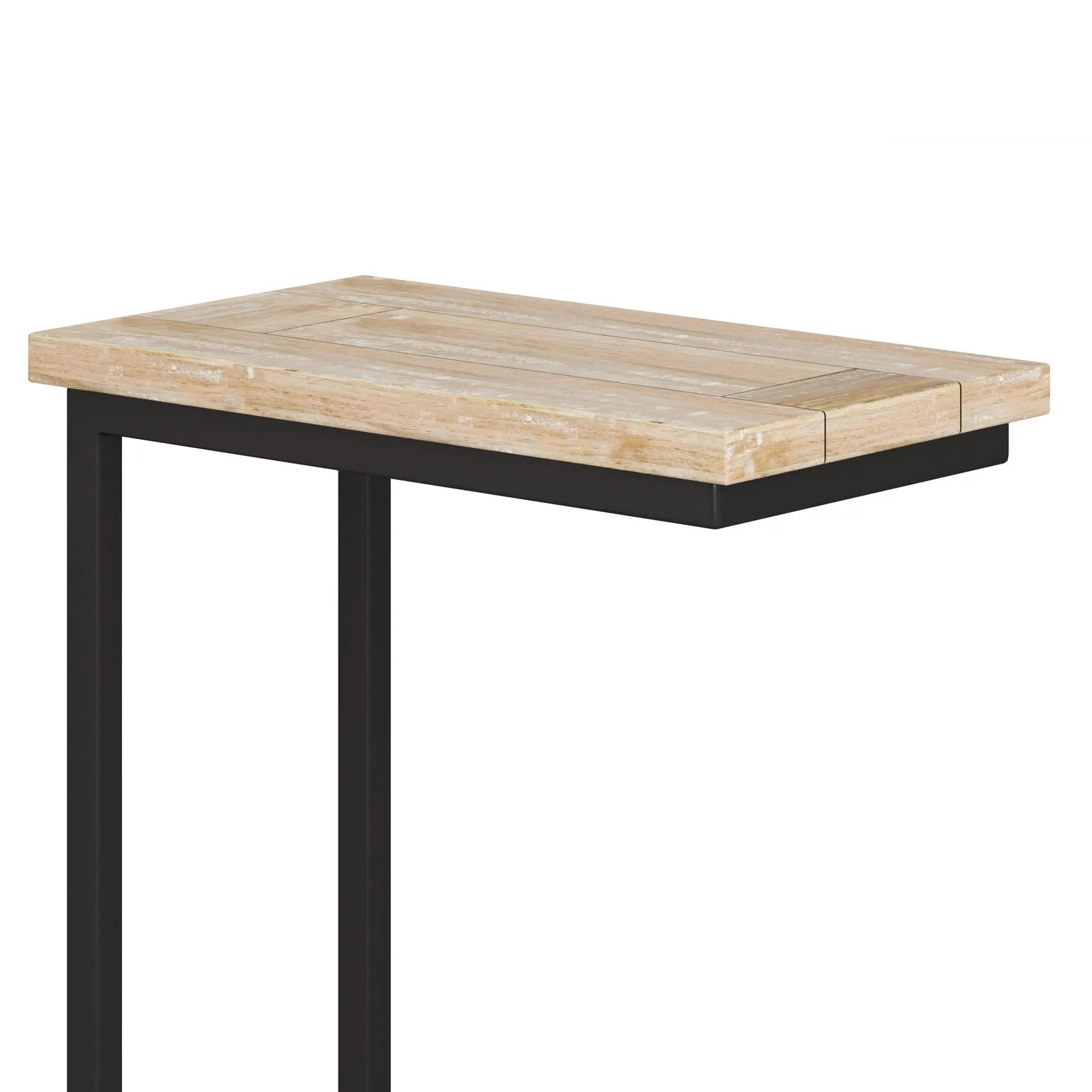 Skyler C-Side Table, light wood top, black metal frame Unique Piece Furniture on Tampa Home & Garden Store