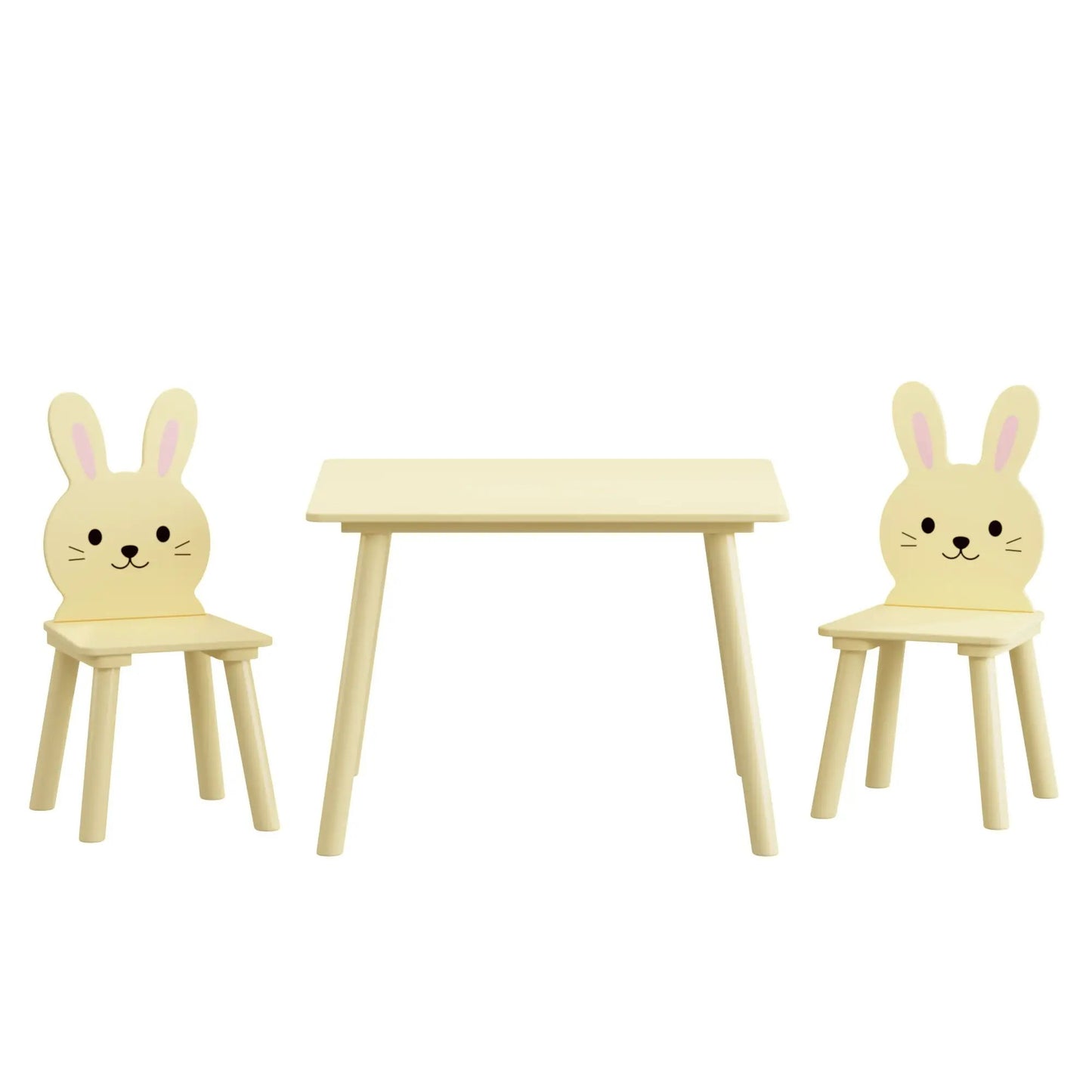 Table and chair set with 2 bunny-back chairs in yellow for toddlers Unique Piece Furniture on Tampa Home & Garden Store