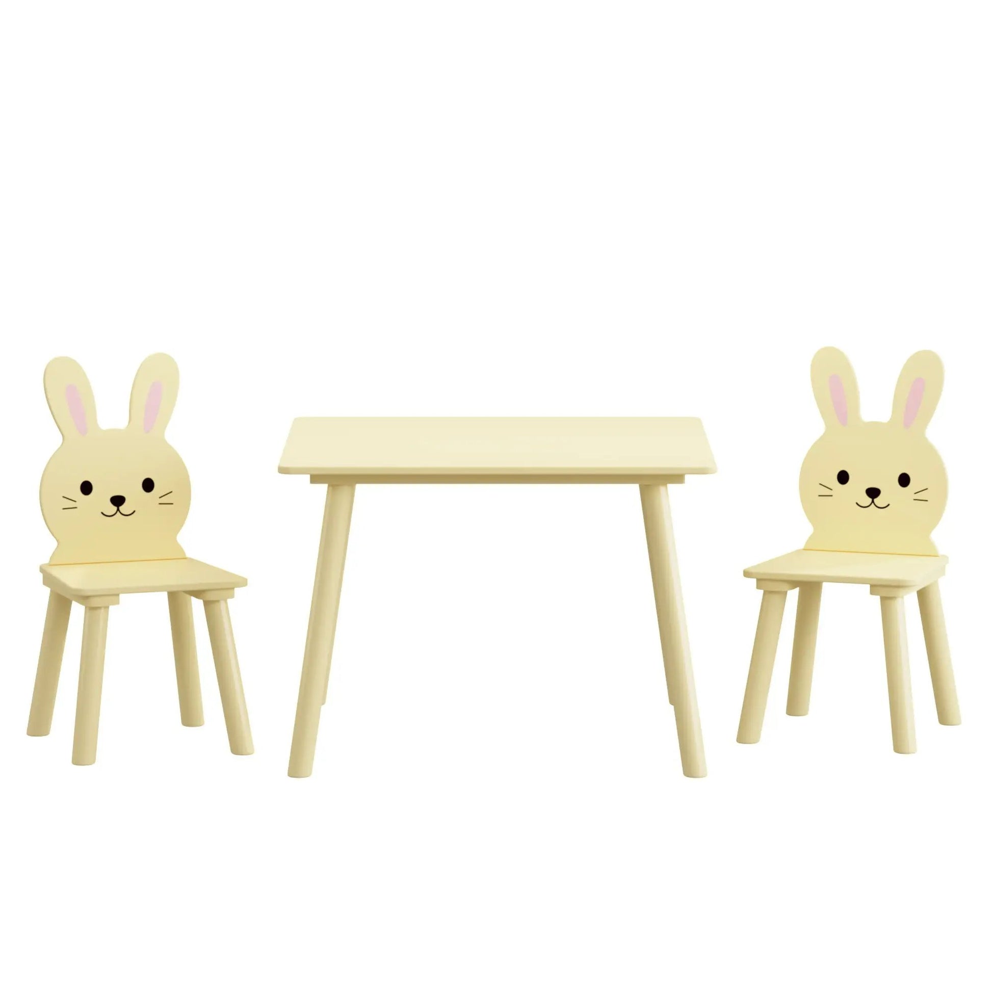 Table and chair set with 2 bunny-back chairs in yellow for toddlers Unique Piece Furniture on Tampa Home & Garden Store