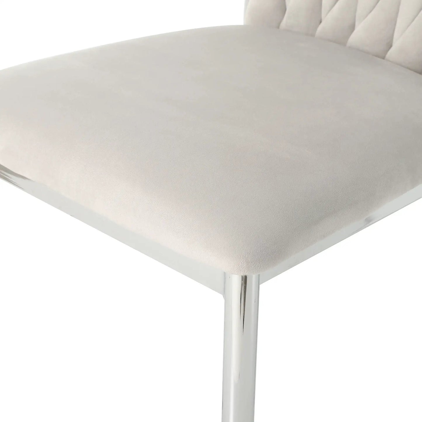 Modern dining chair set with light beige fabric seat and tufted back on Tampa Home & Garden Store