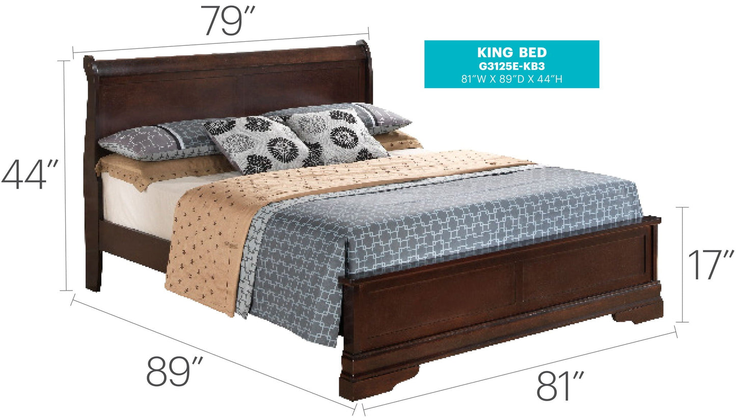Premium Panel Sleigh Bed with Low Footboard
