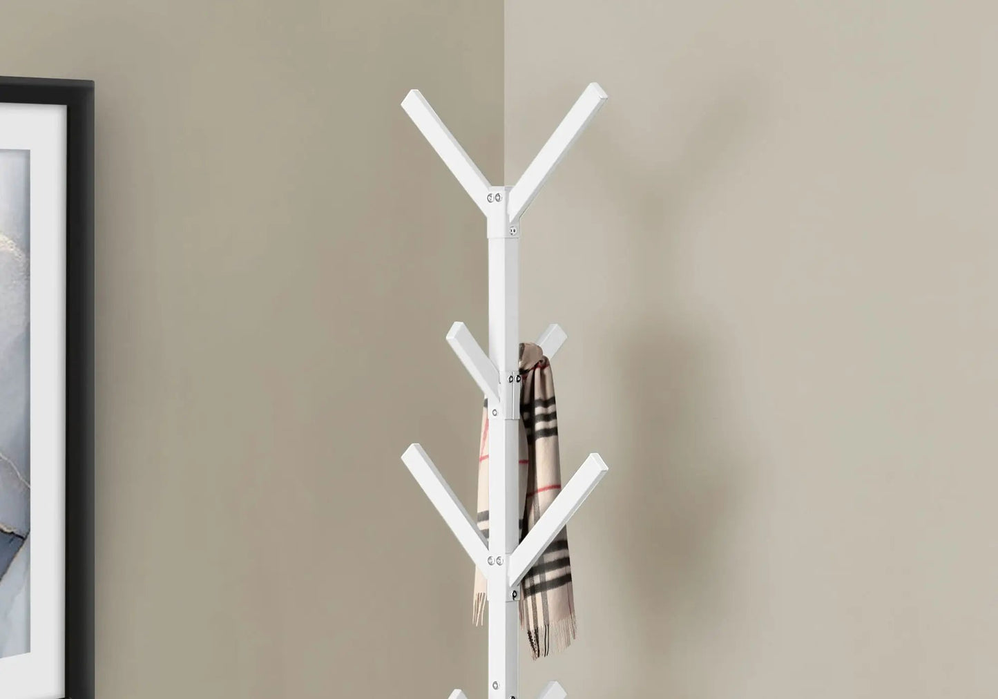Freestanding coat rack hall tree, white, 8 hooks, modern design by Unique Piece Furniture on Tampa Home & Garden Store