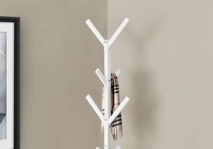 Freestanding coat rack hall tree, white, 8 hooks, modern design by Unique Piece Furniture on Tampa Home & Garden Store