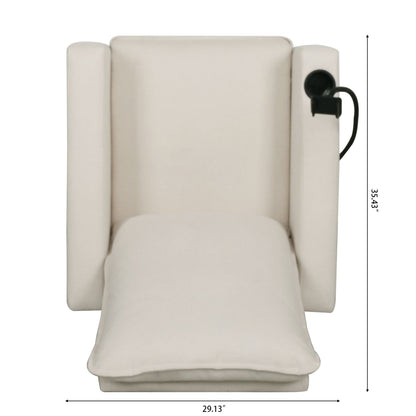 Recliner chair beige fabric by HouseOfZazla with mobile phone holder and cup holder on Tampa Home & Garden Store