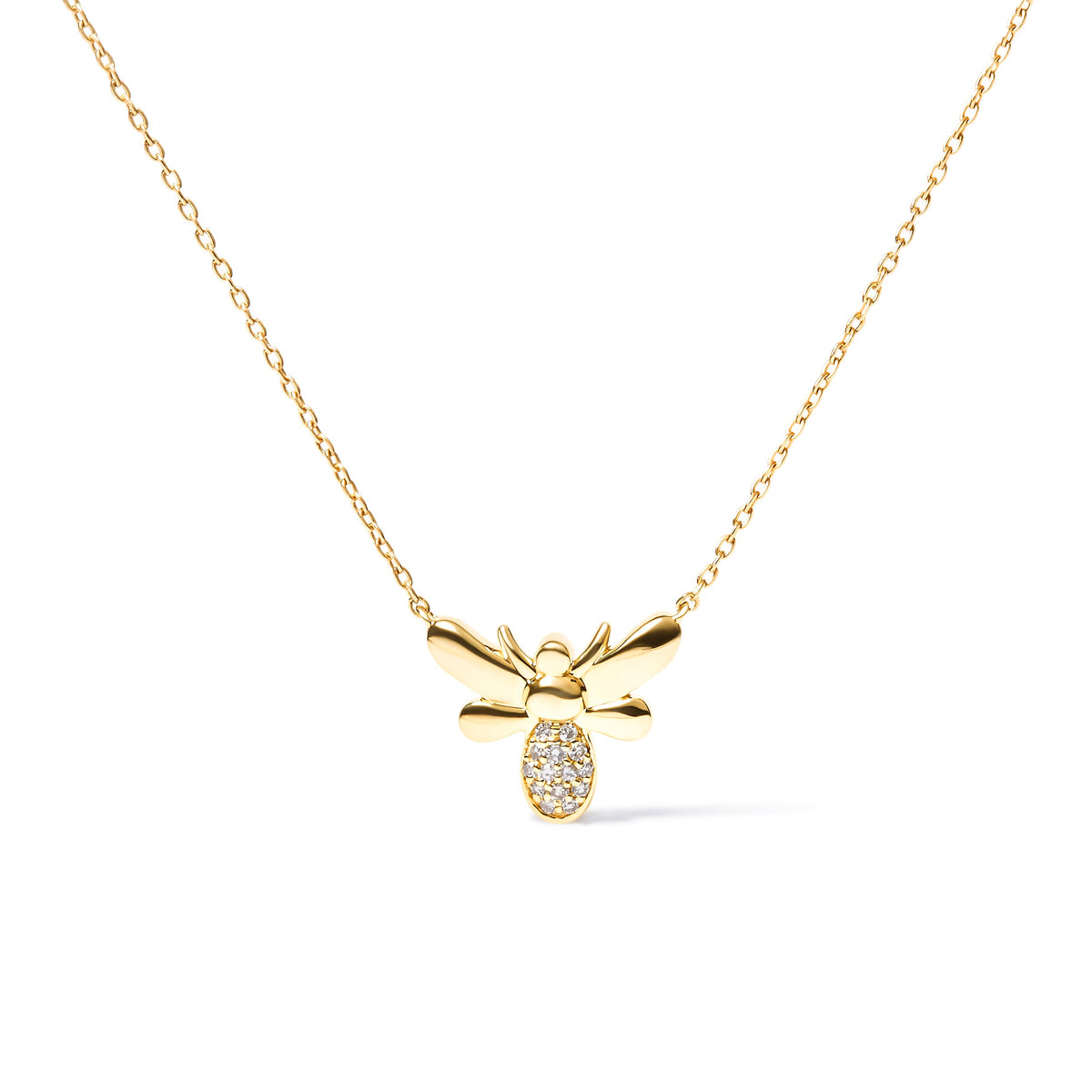10K yellow gold diamond-accented bumble bee pendant necklace on 18in chain on Tampa Home & Garden Store