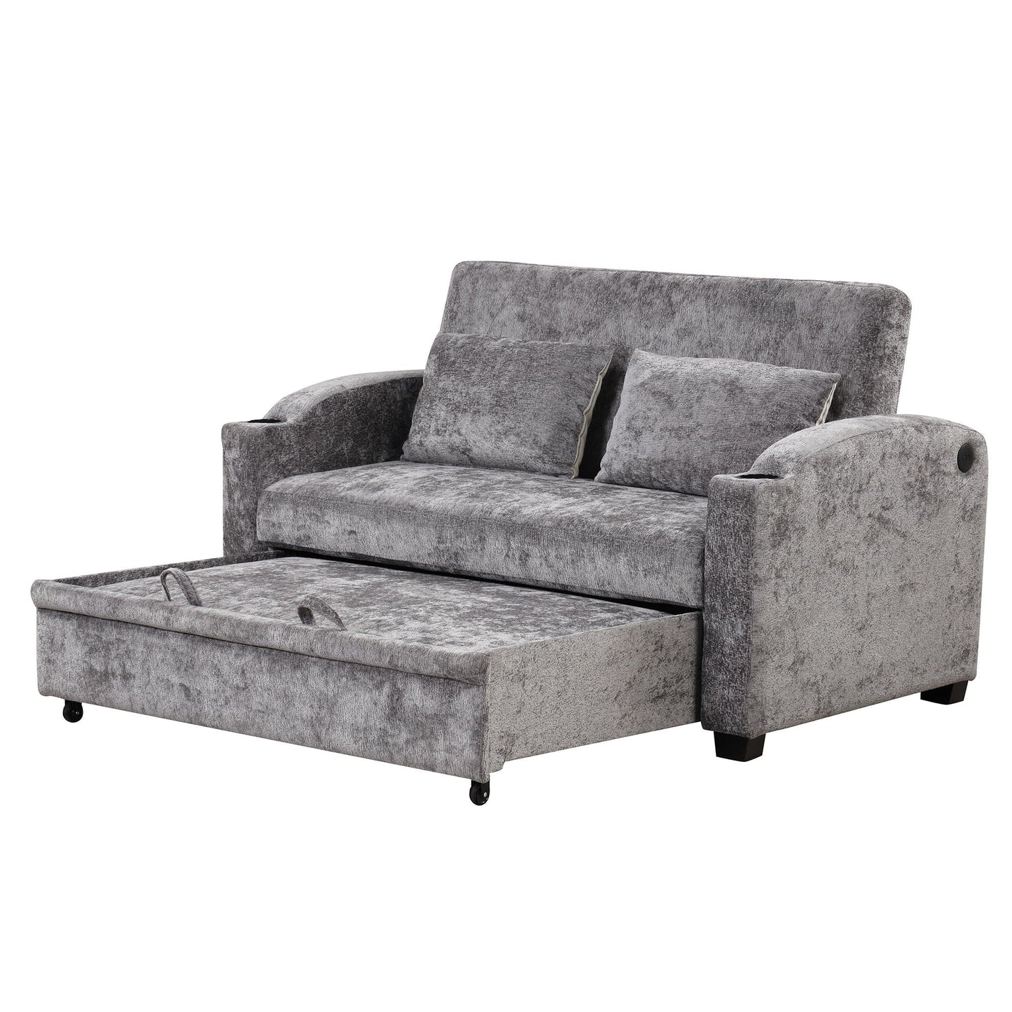 Convertible Sofa With Usb And Adjustable Backrest