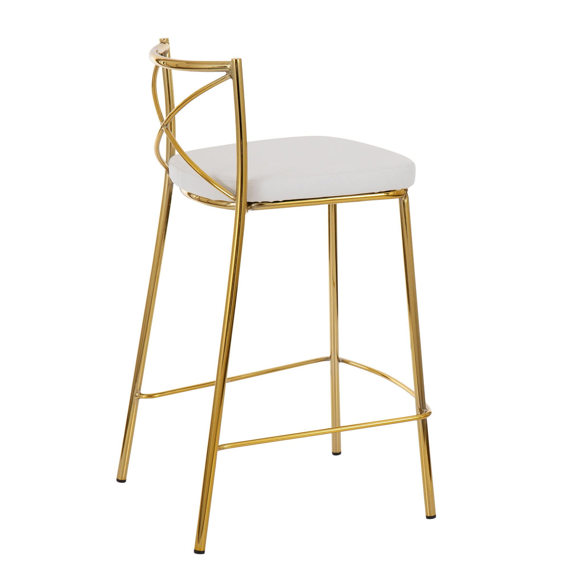 Modern Charlotte fixed-height counter stools set of 2 with gold frame and cushion seats on Tampa Home & Garden Store