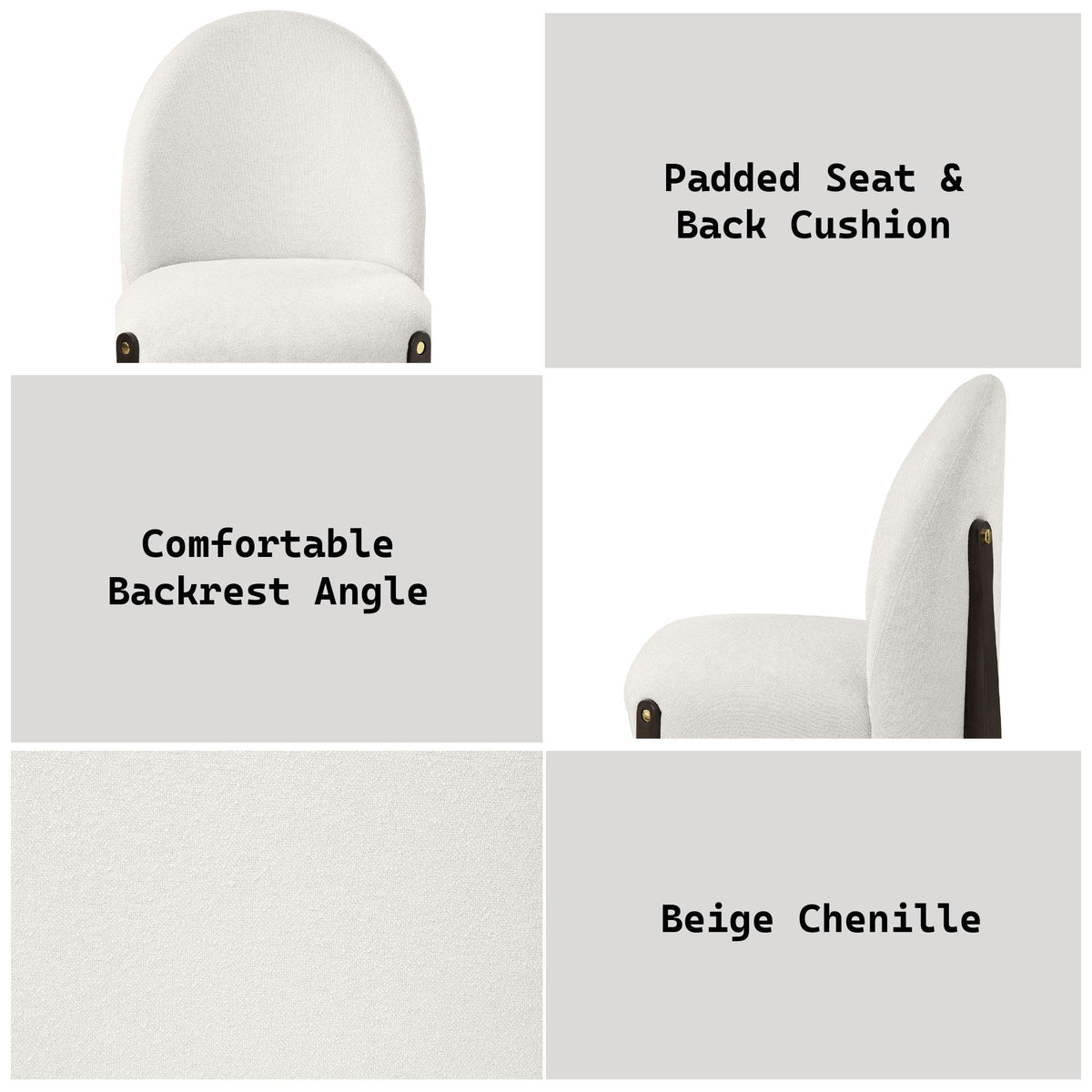 Beige Clayten side chairs set of 2 with upholstered seats and backs by HouseOfZazla on Tampa Home & Garden Store